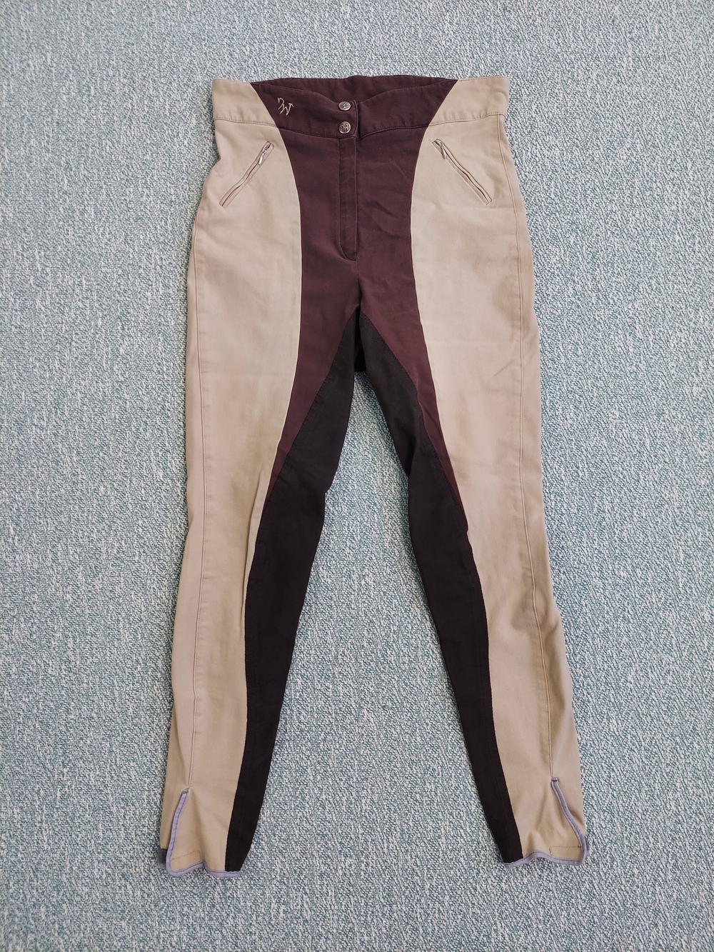 Isabell Werth Full-Seat, Two-Tone Breeches - Tan/Brown